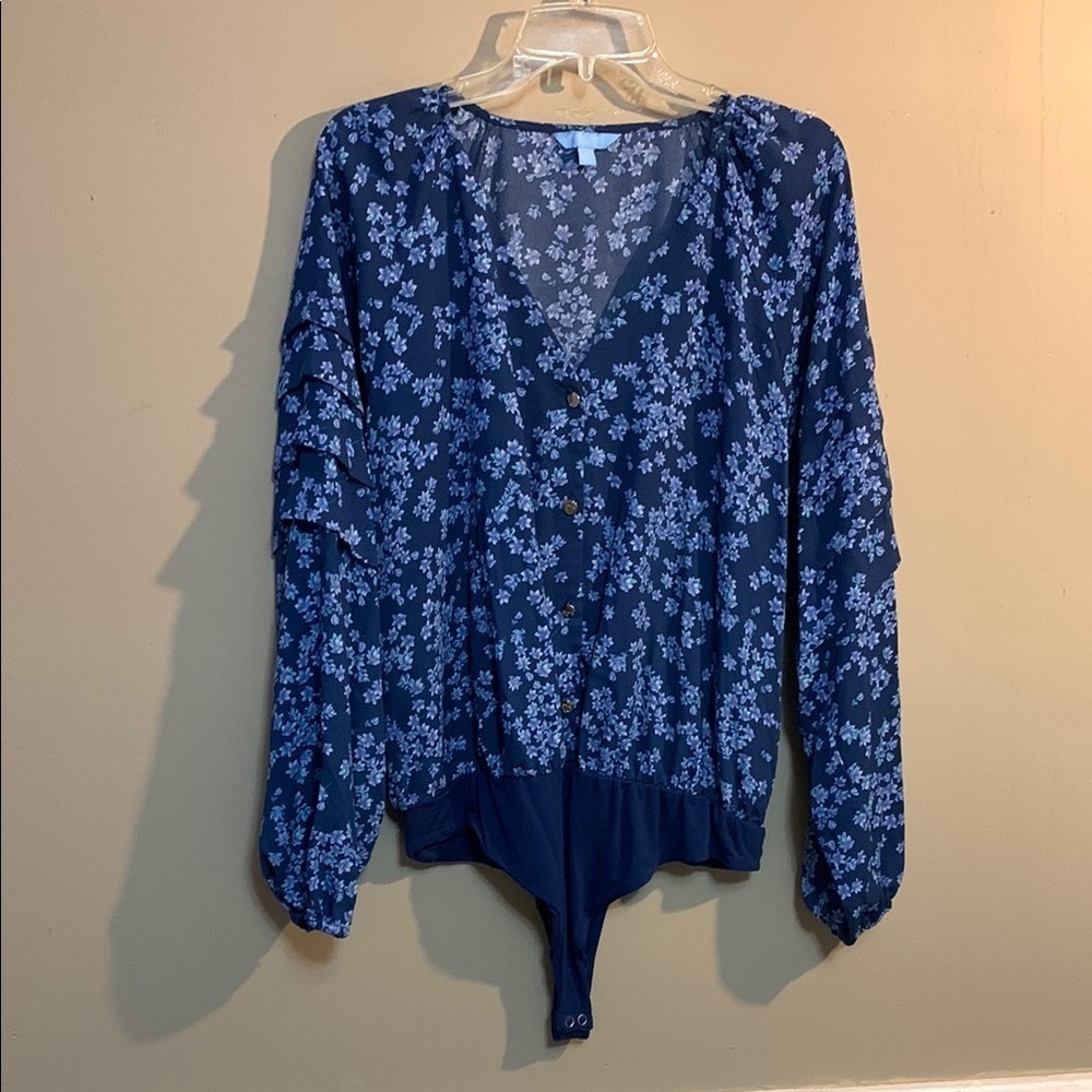 Draper James RSVP Woman’s 3/4 Sleeve Bodysuit CL Floral Coquette Cottage Core